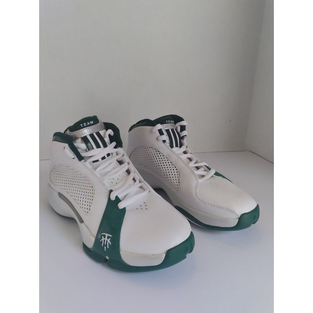 Adidas Team Signature Basketball Shoes‎ White Green High Top Sneakers